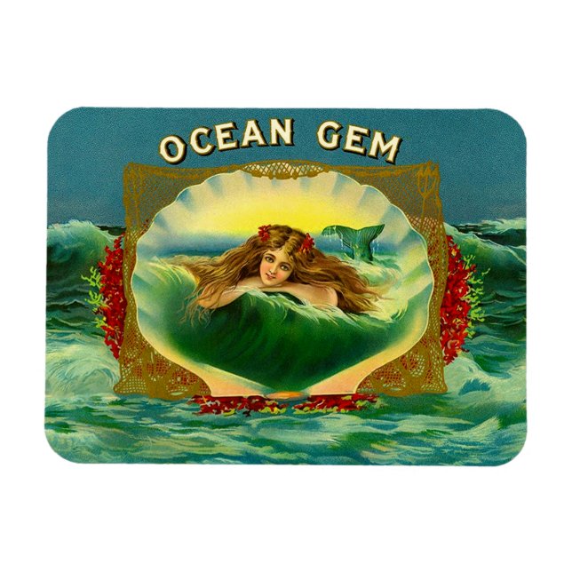 Magnet Flexible Empreinte étiquette cigare de sirène Ocean Gem (Horizontal)