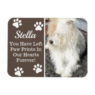 Magnet Flexible Empreintes de pattes à notre coeur, perte d'anima