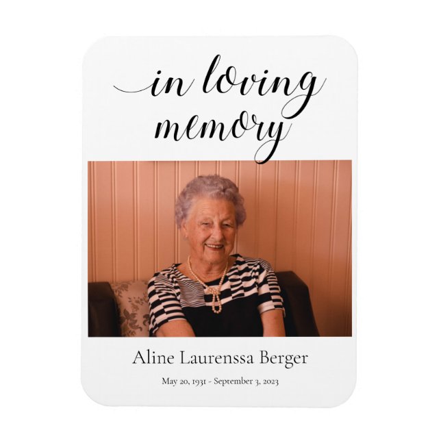 Magnet Flexible En Mémoire Amoureuse Avec Faire-part De Passage Ph (Vertical)