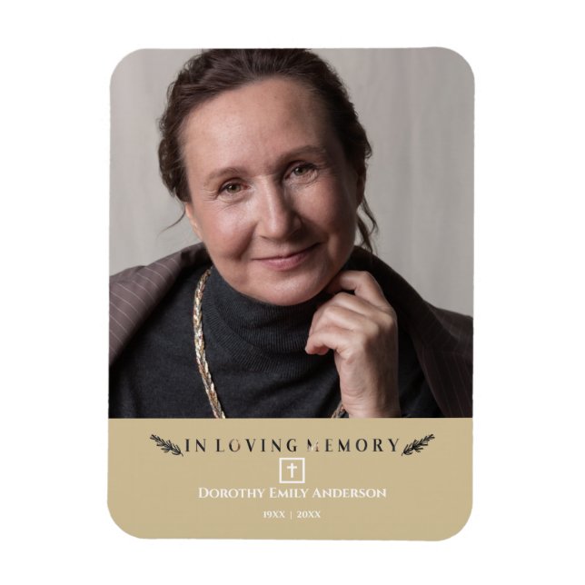 Magnet Flexible En Mémoire Amoureuse Photo Minimaliste Aimés Or (Vertical)