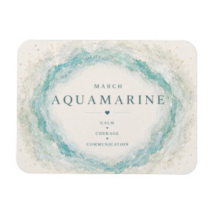 Magnet flexible en pierre de naissance aquamarine