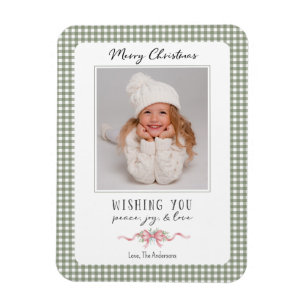 Magnet Flexible En vichy Vert mignon Plaid Preppy Photo