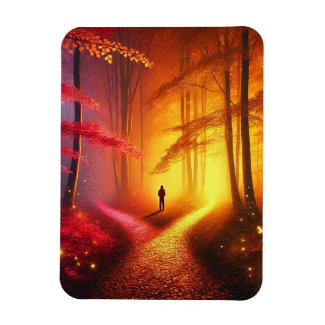 Magnet Flexible Enchanted Crossroads - Vibrant Autumn Forest Art P (Vertical)