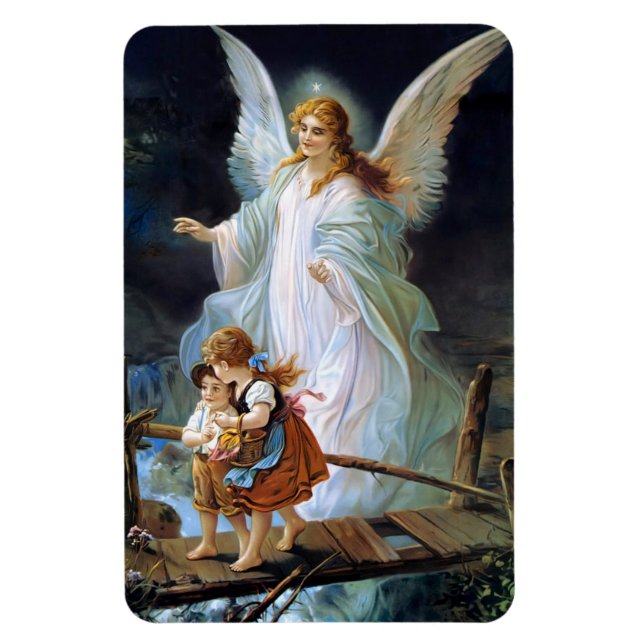Magnet Flexible Enfants Ange gardien avec ailes blanches (Vertical)
