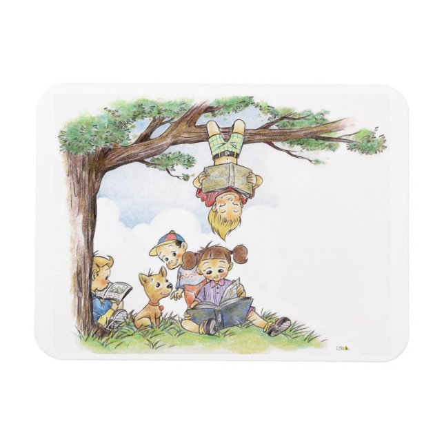 Magnet Flexible Enfants lisant des livres (Horizontal)