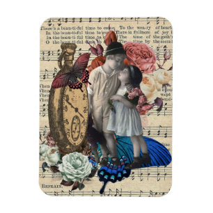 Magnet Flexible Enfants Vintage & Collage Floral 