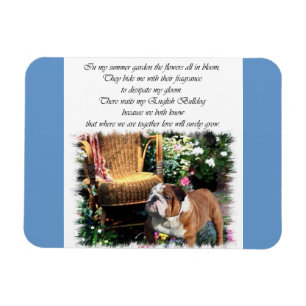 Magnet Flexible English Bulldog Art Summer Garden