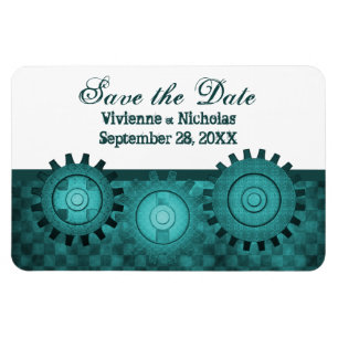Magnet Flexible Engrenages Steampunk Enregistrer la date Flexi Mag