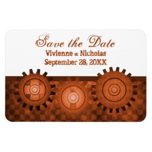 Magnet Flexible Engrenages Steampunk Enregistrer la date Flexi Mag