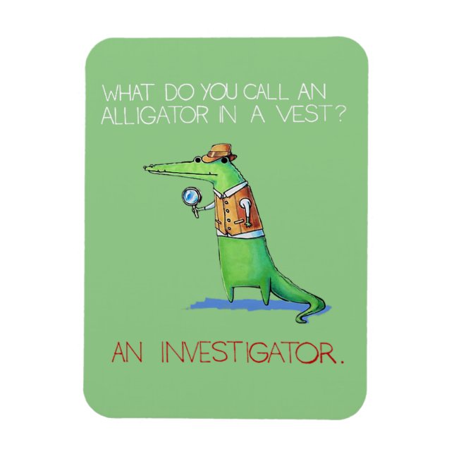 Magnet Flexible Enquêteur d'alligator Vest Crocodile Animal drôle (Vertical)