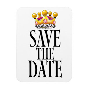 Magnet Flexible Enregistrer la couronne du mariage Date