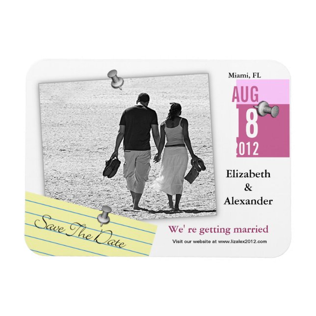 Magnet Flexible Enregistrer la date Ajouter la photo Aimant Note P (Horizontal)