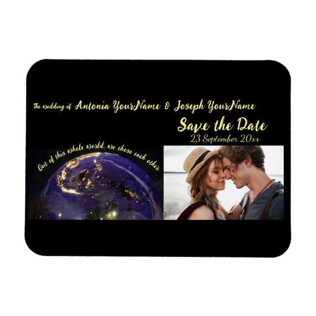 Magnet Flexible Enregistrer la date Véritable Mariage d'amour (Horizontal)