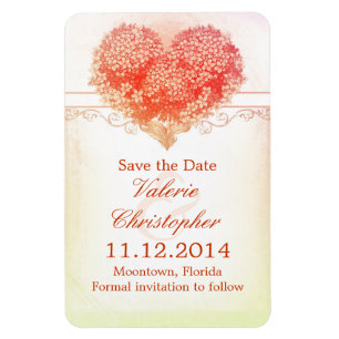 Magnet Flexible enregistrer la date vintage rouge coeur coeur magn