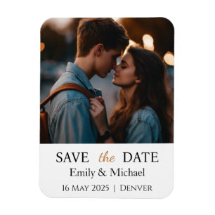 Magnet Flexible Enregistrer la photo Faire-part de mariage date