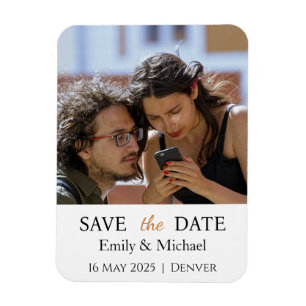 Magnet Flexible Enregistrer la photo Faire-part de mariage date