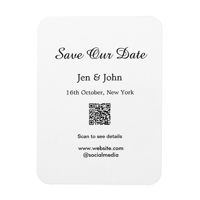 Magnet Flexible Enregistrez notre date Scannez le QR pour les déta (Vertical)