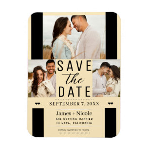 Magnet Flexible Épais et Chaud Moderne Faire Part de Mariage avec