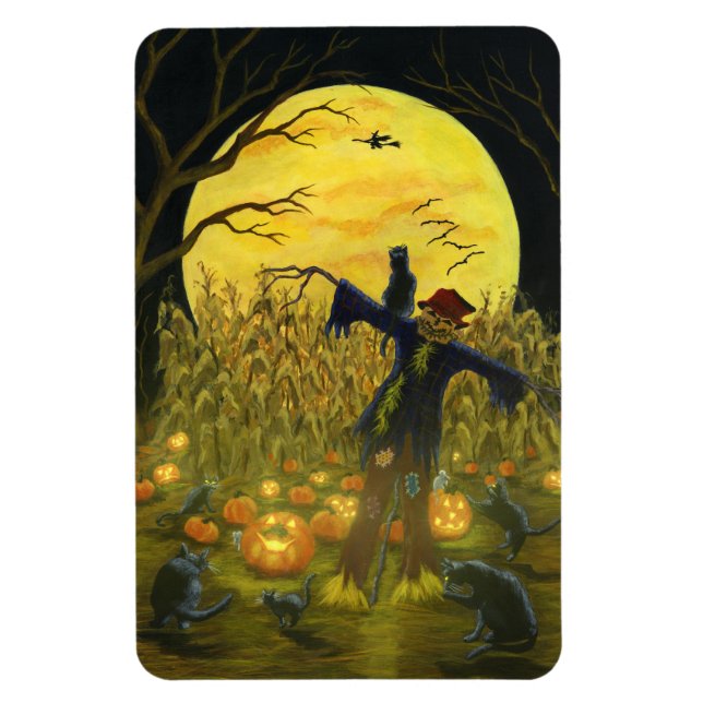 Magnet Flexible Épouvantail d'Halloween dans un champ de maïs "Jac (Vertical)