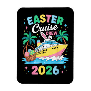 Magnet Flexible Équipage de croisière de Pâques 2026 Vacances fami