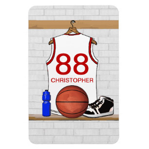 Magnet Flexible Équipe cycliste White and Red Basketball