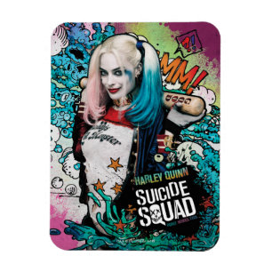 Magnet Flexible Équipe de suicide Harley Quinn Caractère Graffit