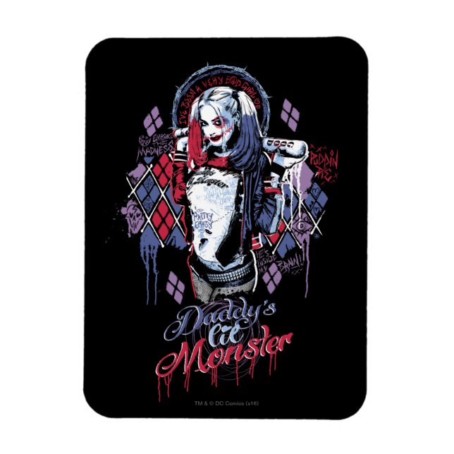 Magnet Flexible Équipe de suicide | Harley Quinn Graffiti encré (Vertical)