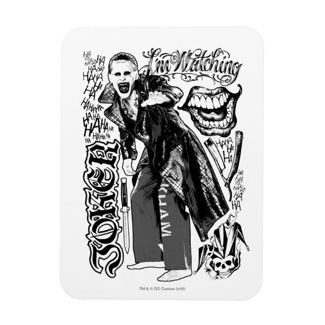 Magnet Flexible Équipe de suicide | Joker Typography Photo (Vertical)