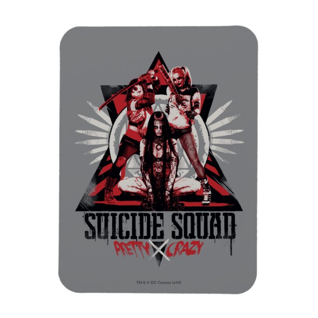 Magnet Flexible Équipe de suicide | Jolies filles d'escouade folle (Vertical)