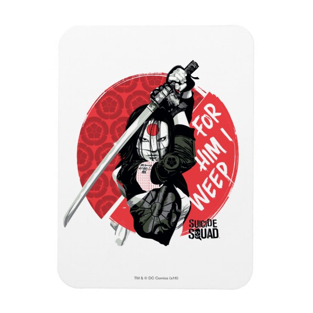 Magnet Flexible Équipe de suicide | Katana "Pour Lui, je pleure" (Vertical)