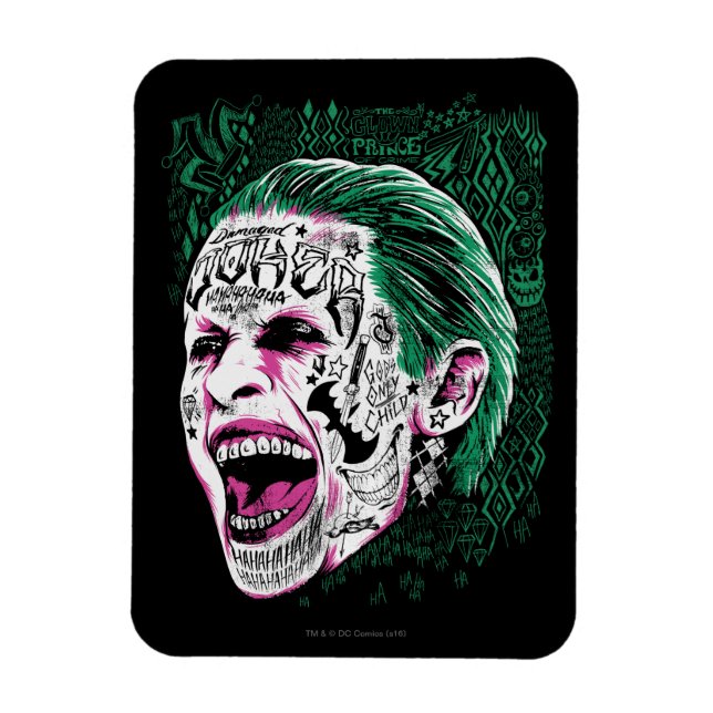 Magnet Flexible Équipe de suicide | Rire Joker Head Sketch (Vertical)