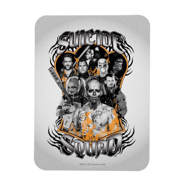 Magnet Flexible Équipe de suicide | Task Force X Tattoo Tribal (Vertical)