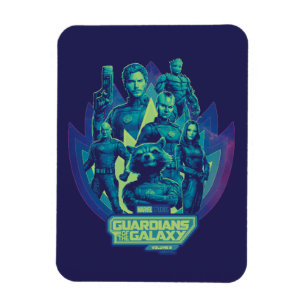 Magnet Flexible Équipe des Gardiens de la Galaxie en graphique d'e