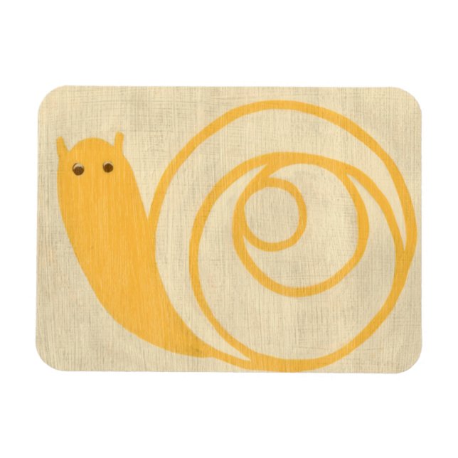 Magnet Flexible Escargot jaune sur Arrière - plan crème (Horizontal)