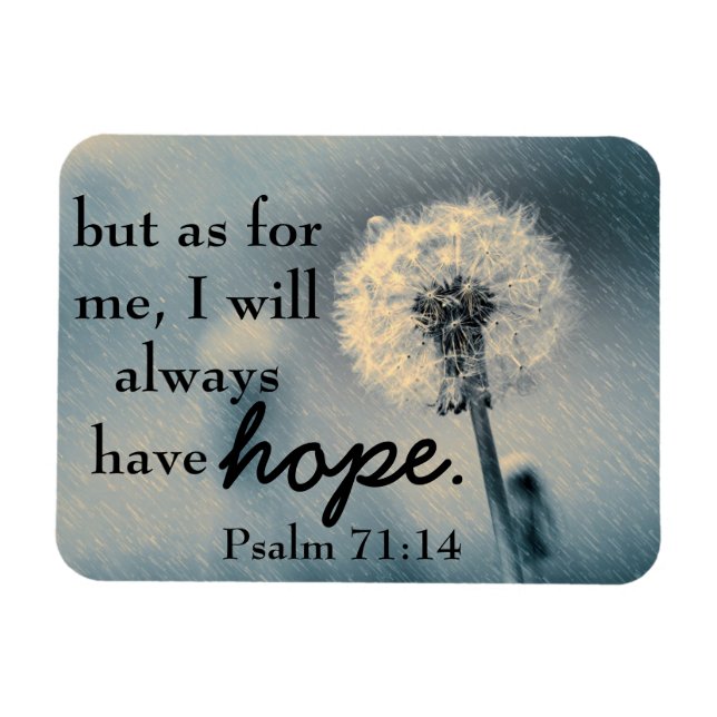 Magnet Flexible Espoir verset de la Bible Psaume 71:14 (Horizontal)