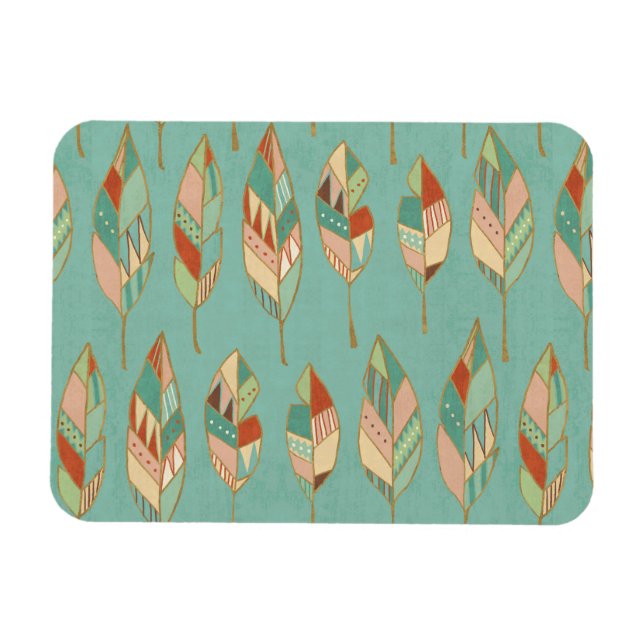 Magnet Flexible Étape Geo Sud-Ouest | Motif de plume aquarelle (Horizontal)