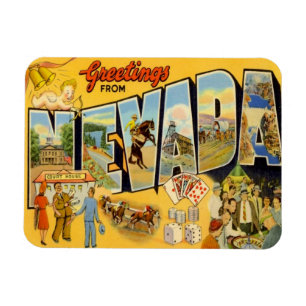 Magnet Flexible États du Nevada Vintage voyage