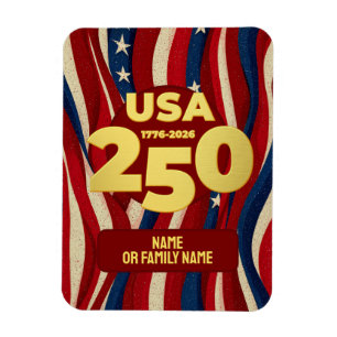 Magnet Flexible États-Unis 250 Ans Patriotique Rouge Blanc Bleu av