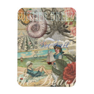 Magnet Flexible été plage vintage pieuvre antique voile