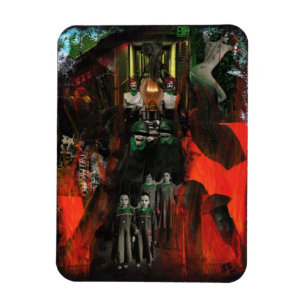 Magnet Flexible Eternal Flame Surreal Goth Mixed Media Collage Art