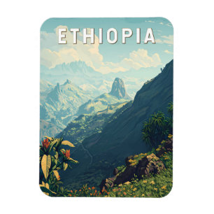 Magnet Flexible Ethiopie Illustration Voyage Art Vintage