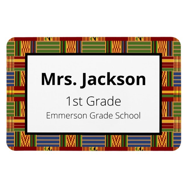 Magnet Flexible Ethnic Kente K84 Enseignant 1ère année (Horizontal)