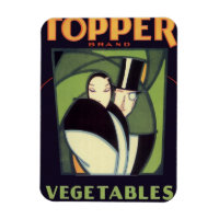Étiquette de topper végétal vintage, Art Déco Roma