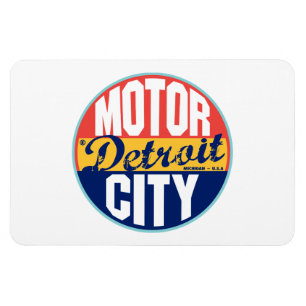 Magnet Flexible Étiquette Vintage de Detroit