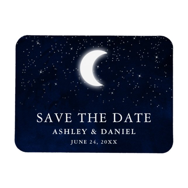 Magnet Flexible Étoiles Ciel Bleu Céleste Enregistrer La Date (Horizontal)