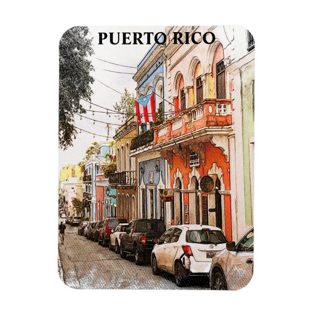 Magnet Flexible Étonnant Vintage voyage Porto Rico (Vertical)