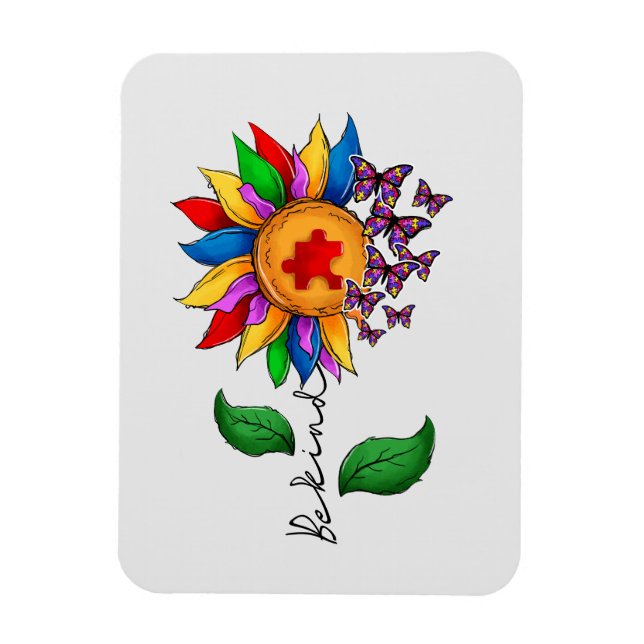Magnet Flexible Être un tournesol-Sensibilisation sur l'autisme (Vertical)