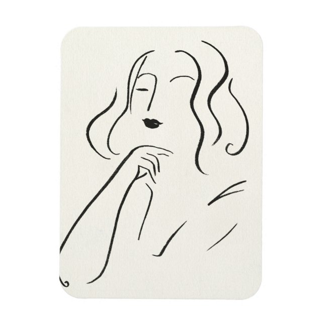 Magnet Flexible Étude simple - Esquisse d'une femme (Vertical)