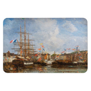Magnet Flexible Eugene Boudin - Fête dans le bassin d'Honfleur