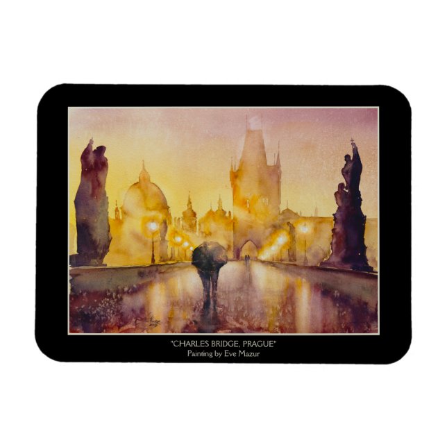 Magnet Flexible EVE Painted Prague Carte postale (Horizontal)